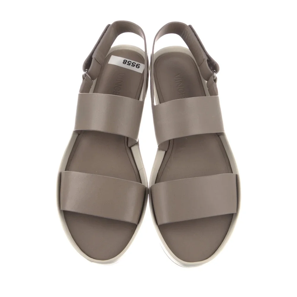 Vince Westport Platform Sandals Womens Size 9M Beige‎ Leather Minimalist NIB